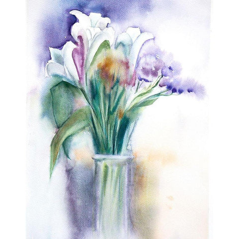 Purple Still Life Black Modern Wood Framed Art Print by Shefranov, Olga