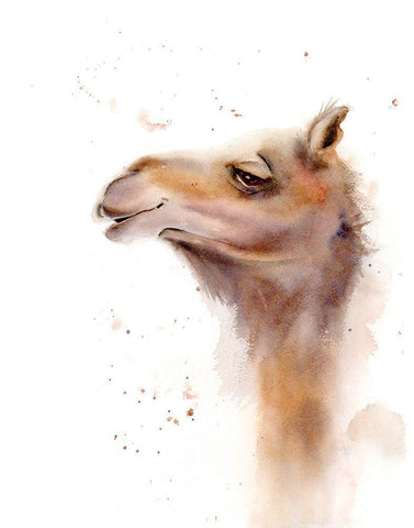 Camel White Modern Wood Framed Art Print with Double Matting by Shefranov, Olga