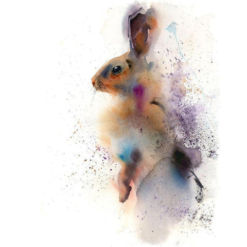 Bunny White Modern Wood Framed Art Print by Shefranov, Olga