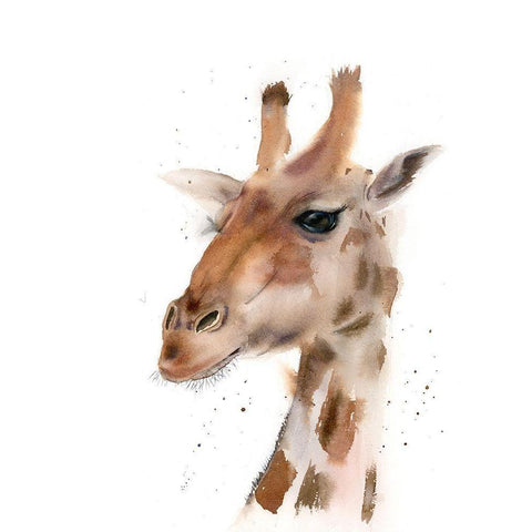 Giraffe White Modern Wood Framed Art Print by Shefranov, Olga