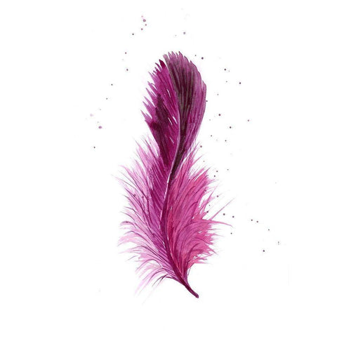 Pink Feather White Modern Wood Framed Art Print by Shefranov, Olga