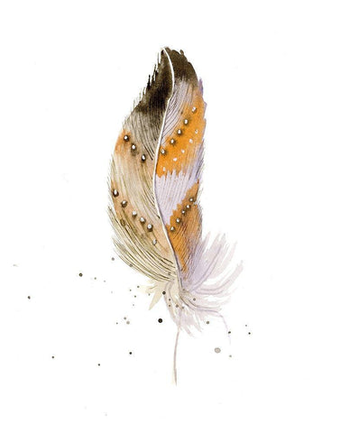 Feather II White Modern Wood Framed Art Print with Double Matting by Shefranov, Olga