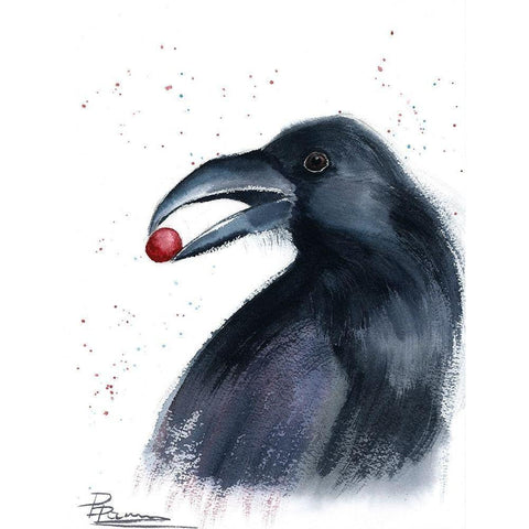 Crow White Modern Wood Framed Art Print by Shefranov, Olga