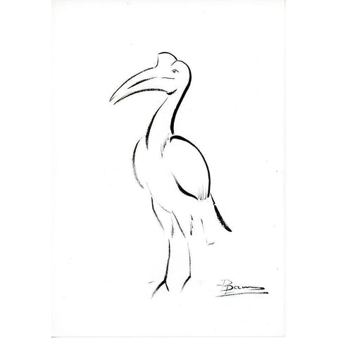 Bird Outline Gold Ornate Wood Framed Art Print with Double Matting by Shefranov, Olga