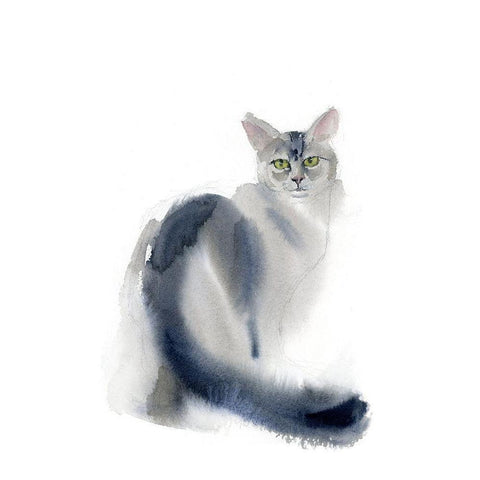 Green Eyes II White Modern Wood Framed Art Print by Shefranov, Olga