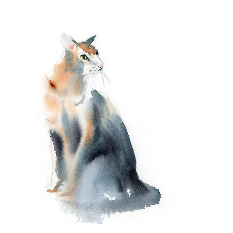 Ginger Cat III Black Modern Wood Framed Art Print by Shefranov, Olga