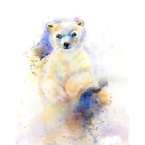 Bear Cub II White Modern Wood Framed Art Print by Shefranov, Olga