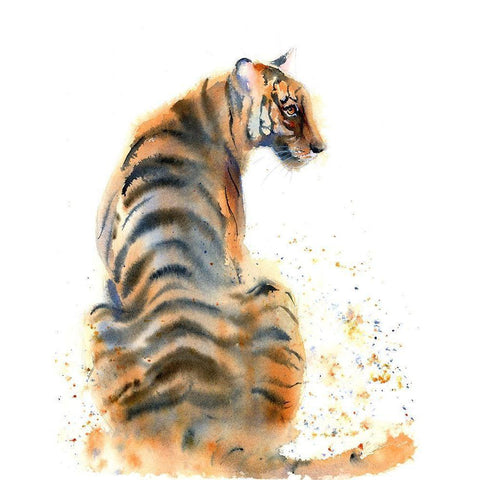 Tiger Tail White Modern Wood Framed Art Print by Shefranov, Olga