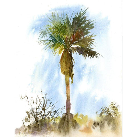 Palm Tree Gold Ornate Wood Framed Art Print with Double Matting by Shefranov, Olga