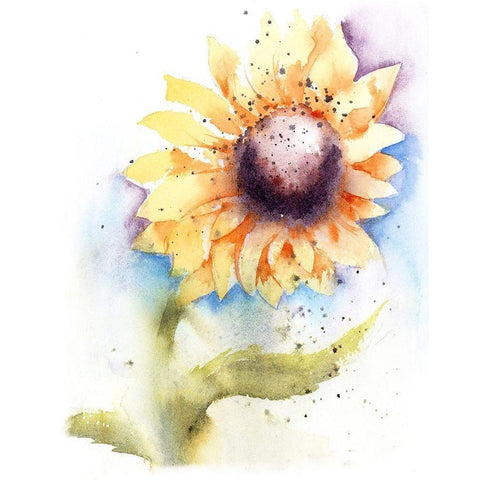 Sunflower II White Modern Wood Framed Art Print by Shefranov, Olga