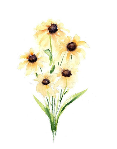 Daisy Black Ornate Wood Framed Art Print with Double Matting by Shefranov, Olga