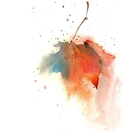 Fall Leaves I White Modern Wood Framed Art Print by Shefranov, Olga