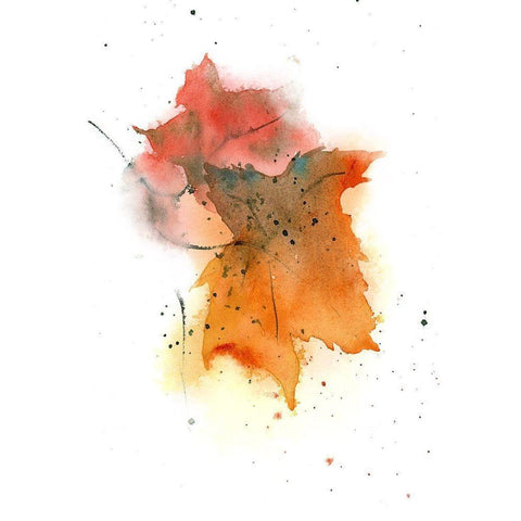 Fall Leaves IV Black Modern Wood Framed Art Print by Shefranov, Olga