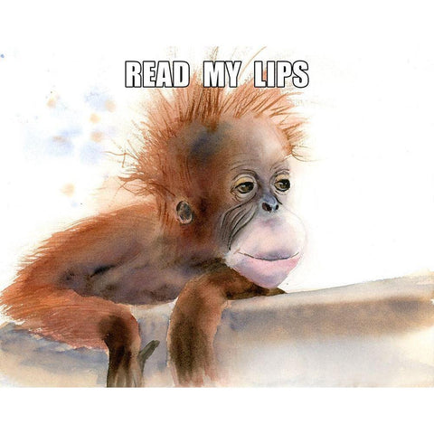 Read My Lips Black Modern Wood Framed Art Print by Shefranov, Olga