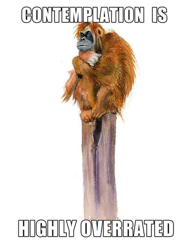 Contemplation White Modern Wood Framed Art Print with Double Matting by Shefranov, Olga