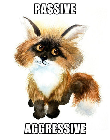 Passive Aggressive White Modern Wood Framed Art Print with Double Matting by Shefranov, Olga