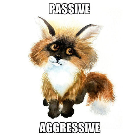 Passive Aggressive Black Modern Wood Framed Art Print with Double Matting by Shefranov, Olga