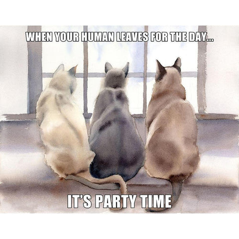 Party Time Black Modern Wood Framed Art Print with Double Matting by Shefranov, Olga