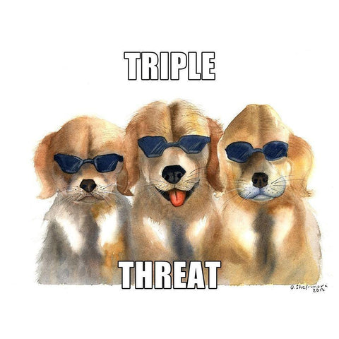 Triple Threat White Modern Wood Framed Art Print by Shefranov, Olga
