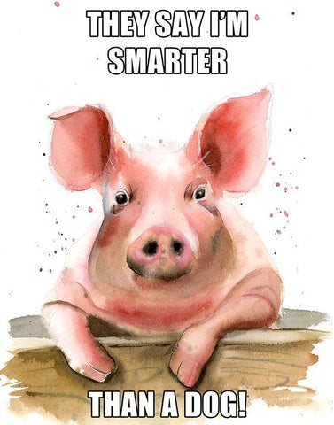 Smarter Than a Dog White Modern Wood Framed Art Print with Double Matting by Shefranov, Olga