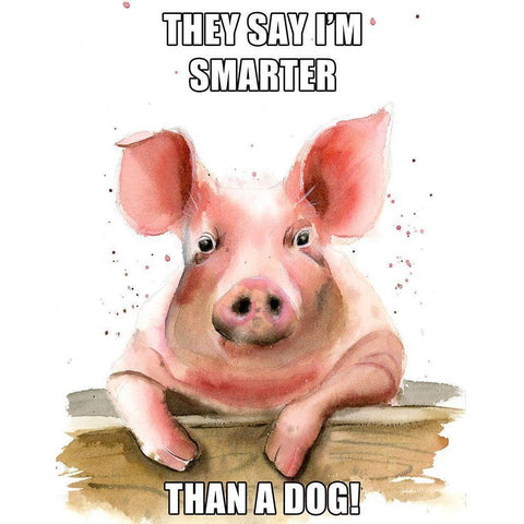 Smarter Than a Dog White Modern Wood Framed Art Print by Shefranov, Olga