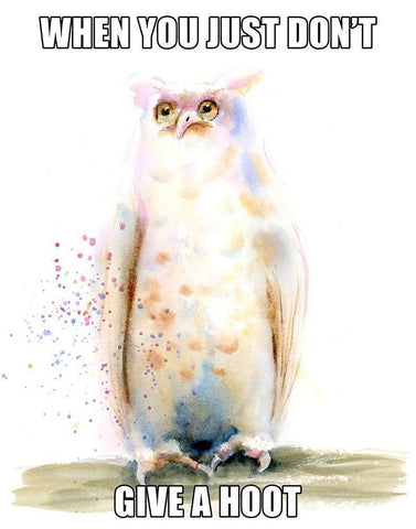 Give a Hoot White Modern Wood Framed Art Print with Double Matting by Shefranov, Olga