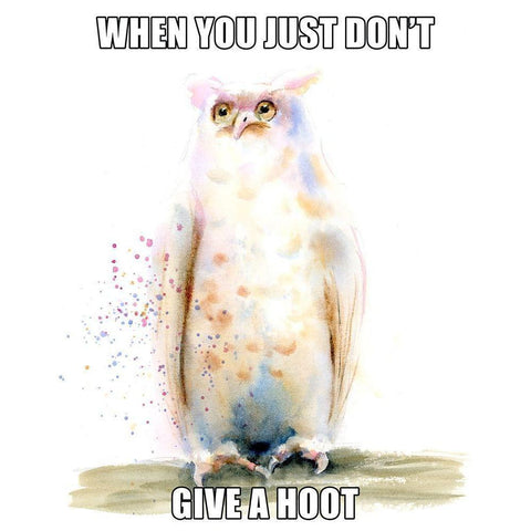 Give a Hoot Gold Ornate Wood Framed Art Print with Double Matting by Shefranov, Olga