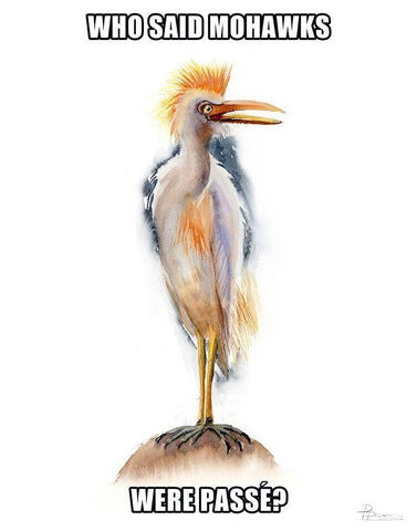 Mohawks White Modern Wood Framed Art Print with Double Matting by Shefranov, Olga