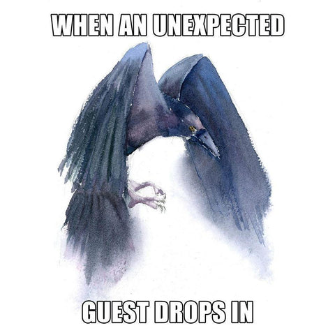 Unexpected Guests Black Modern Wood Framed Art Print by Shefranov, Olga