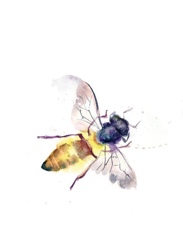 Bee White Modern Wood Framed Art Print with Double Matting by Shefranov, Olga