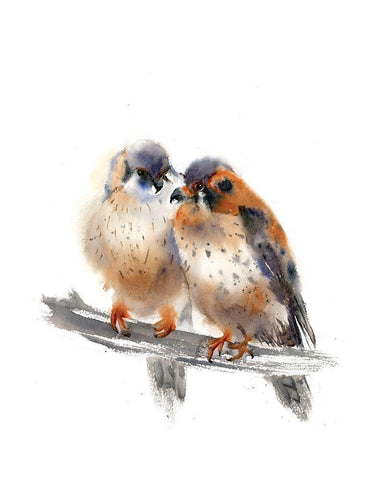 Together White Modern Wood Framed Art Print with Double Matting by Shefranov, Olga