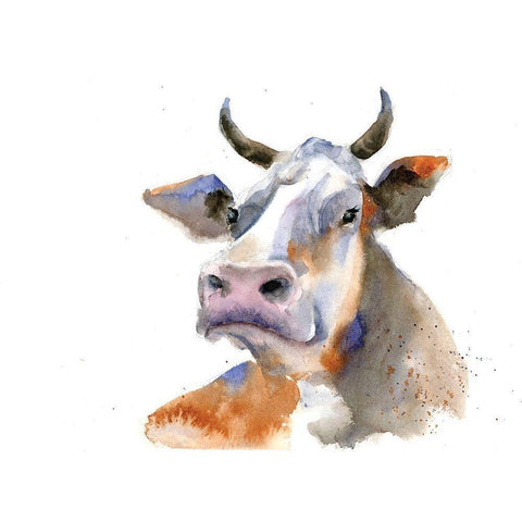 Cow I Gold Ornate Wood Framed Art Print with Double Matting by Shefranov, Olga