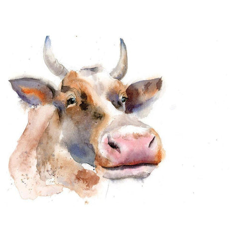 Cow II Gold Ornate Wood Framed Art Print with Double Matting by Shefranov, Olga