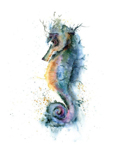 Seahorse II Black Ornate Wood Framed Art Print with Double Matting by Shefranov, Olga