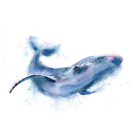 Whale Black Modern Wood Framed Art Print with Double Matting by Shefranov, Olga