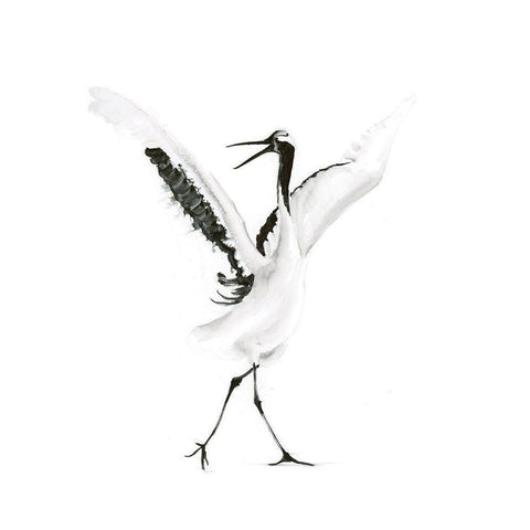 Dancing Bird II Gold Ornate Wood Framed Art Print with Double Matting by Shefranov, Olga