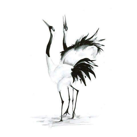 Dancing Bird Pair II Gold Ornate Wood Framed Art Print with Double Matting by Shefranov, Olga