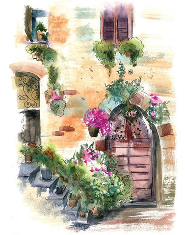 Curb Appeal White Modern Wood Framed Art Print with Double Matting by Shefranov, Olga