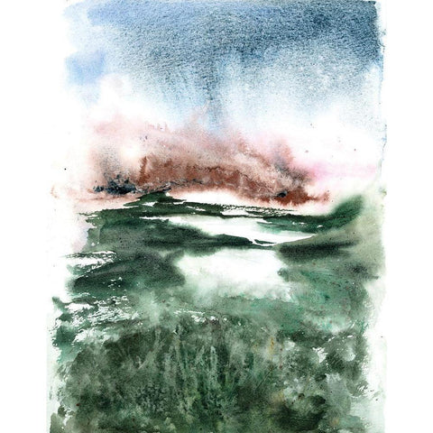 Modern Landscape Black Modern Wood Framed Art Print by Shefranov, Olga