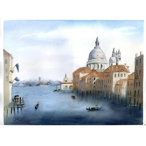 Travel Scape III Gold Ornate Wood Framed Art Print with Double Matting by Shefranov, Olga