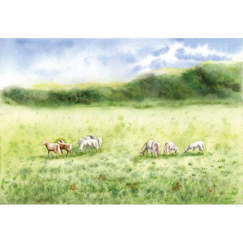 Farmscape Gold Ornate Wood Framed Art Print with Double Matting by Shefranov, Olga