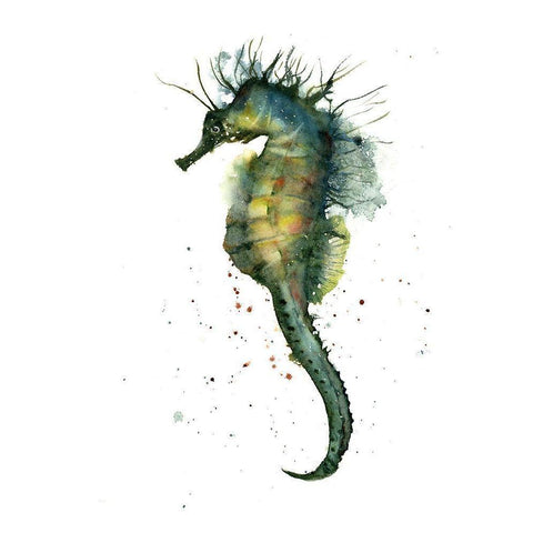 Seahorse II White Modern Wood Framed Art Print by Shefranov, Olga