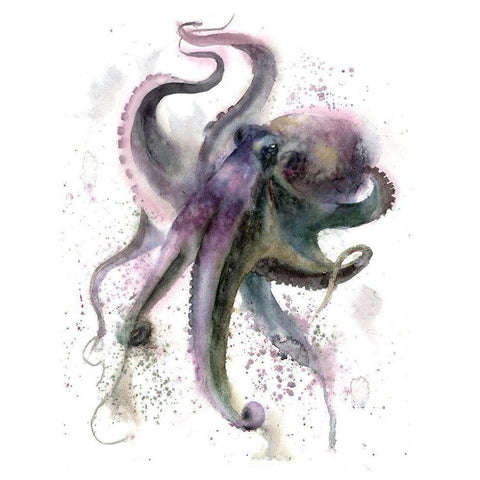 Octopus II White Modern Wood Framed Art Print by Shefranov, Olga