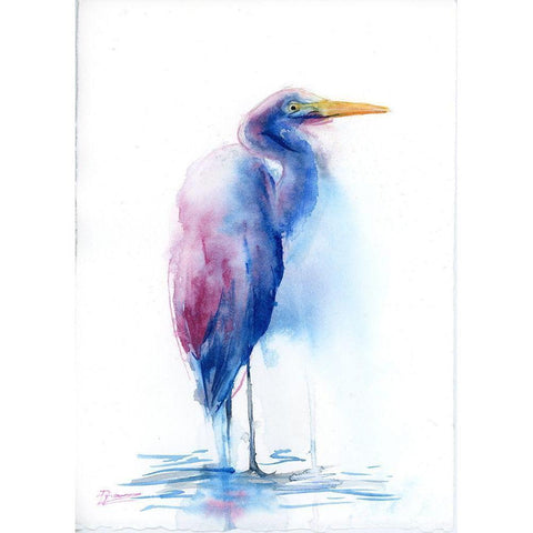 Blue Ibis White Modern Wood Framed Art Print by Shefranov, Olga