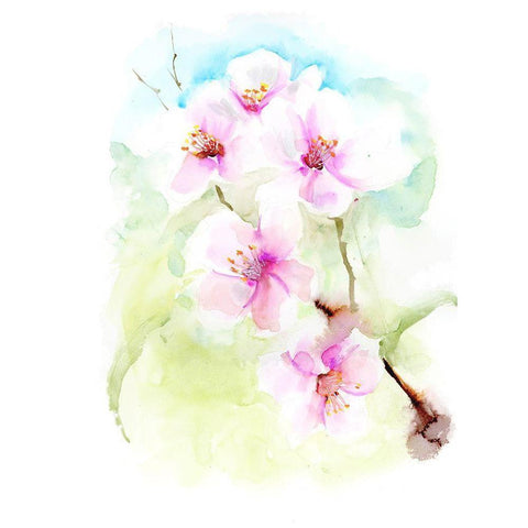 Blossoms Black Modern Wood Framed Art Print by Shefranov, Olga