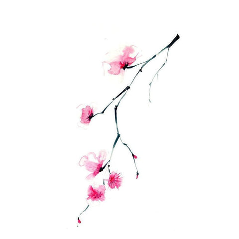 Cherry Blossom II Black Modern Wood Framed Art Print by Shefranov, Olga