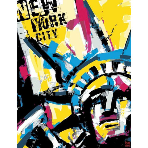 NY1 Black Modern Wood Framed Art Print with Double Matting by BoMo