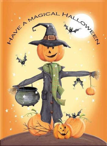 Magical Halloween Black Ornate Wood Framed Art Print with Double Matting by P.S. Art Studios