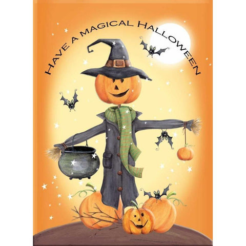 Magical Halloween Black Modern Wood Framed Art Print by P.S. Art Studios