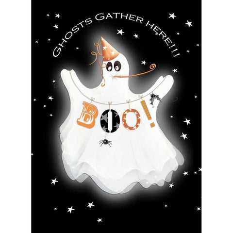 Ghosts Gather Black Modern Wood Framed Art Print with Double Matting by P.S. Art Studios